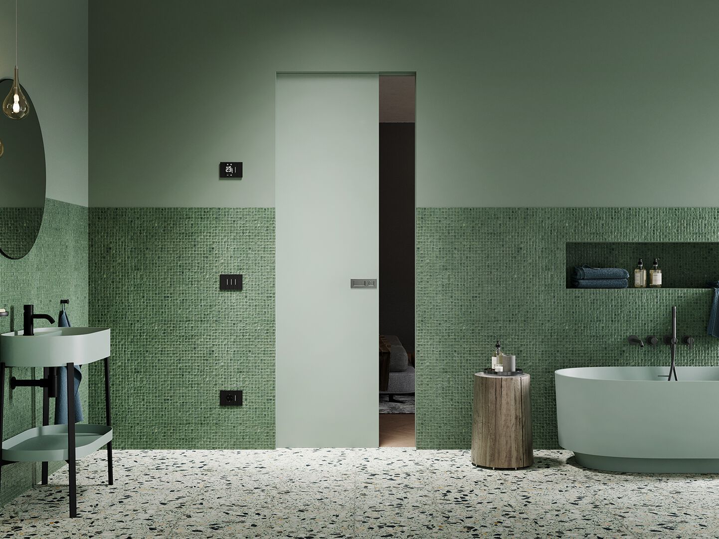 Раздвижные двери провода стены с точками света Ermetika ABSOLUTE ENERGY ARCH-00148843