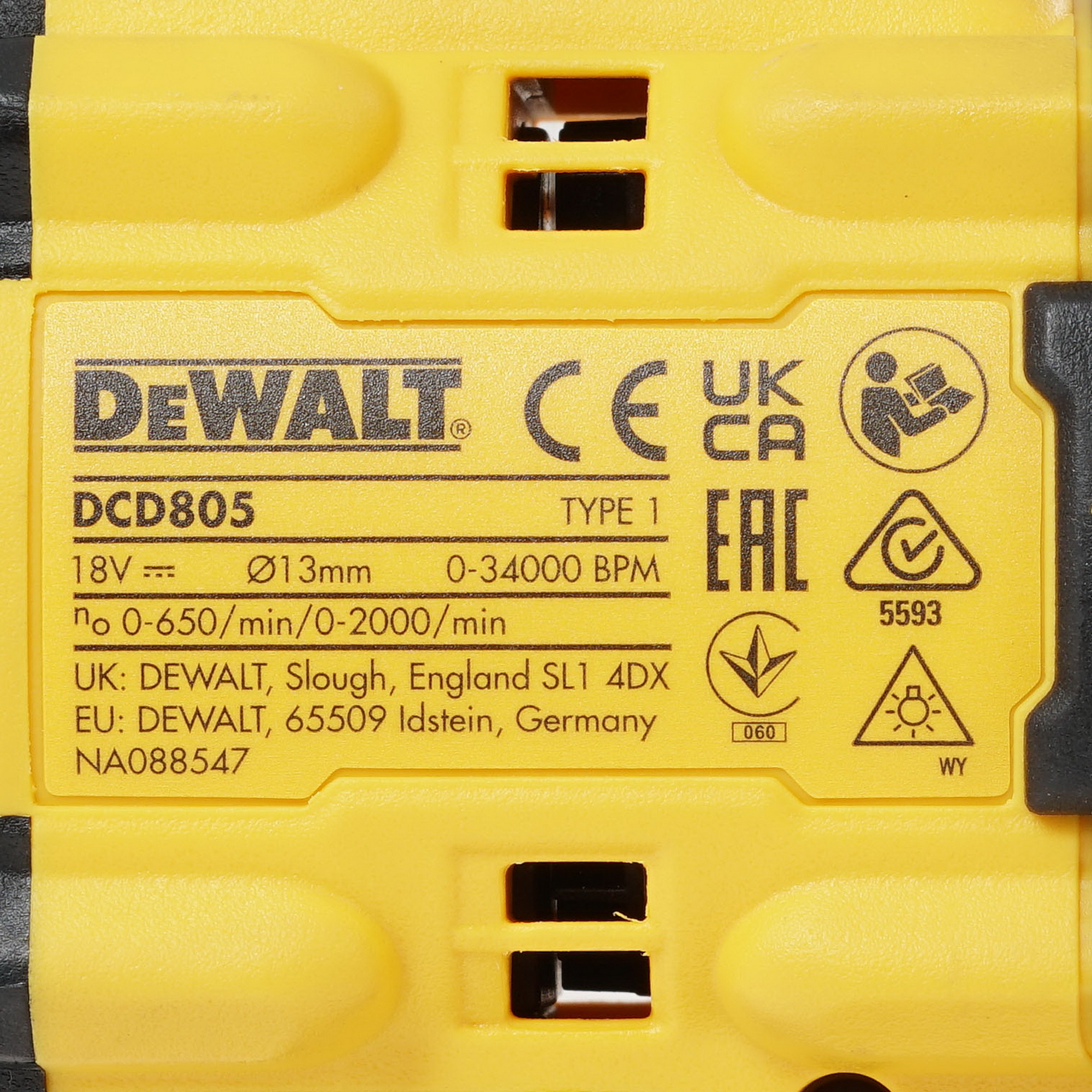 Дрель-шуруповерт DeWalt DCD805NT   , Без ЗУ, Без АКБ 5437931 STDN-0095096 - Вид №4