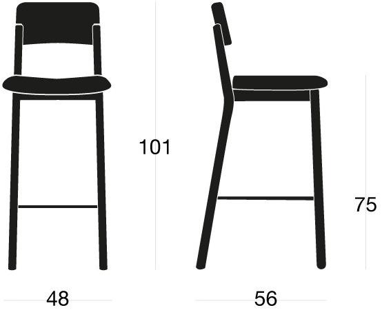 SIPA Барный стул из дерева с подставкой для ног Pop sun-id-1380617 - Вид №2