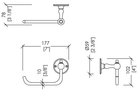 Латунный держатель рулона Devon&Devon Old Navy ARCH-00085224 - Вид №1