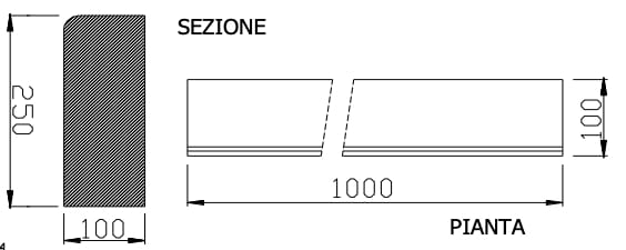 Бордюр дороги Gallotta CORDOLO RETTO 10x25x100 ARCH-00119198 - Вид №2