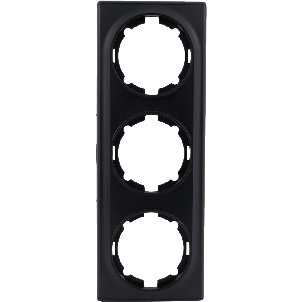 Рамка для розеток и выключателей Onekey Florence 3 поста, цвет чёрный ONEKEYELECTRO STLM-2068718