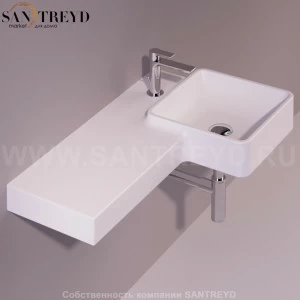 FL20BIANCOMATT Подвесная раковина настенная квадратная Simas Flow белая