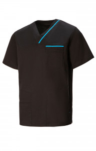 5040175 Куртка ОРИОН мужская черная бирюза  Медицинская одежда  размер 60-62/182-188