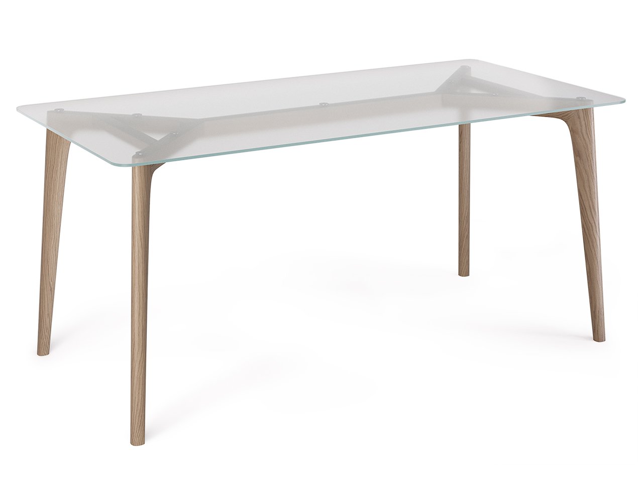 Обеденный стол стеклянный с ножками осветленный дуб, графитовый 160 см Floyd THE IDEA  210043 Дуб сонома;бежевый  - Вид №1
