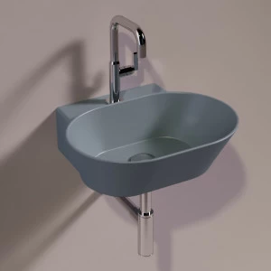 WA06CEMENTOMATT Подвесная раковина настенная овальная Simas  серая