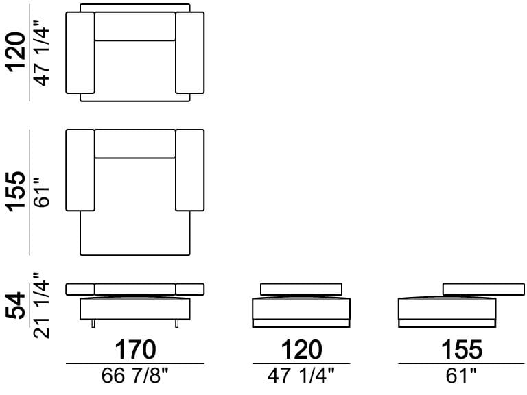 Секционный диван из ткани Arketipo ARCH-00144959 - Вид №5