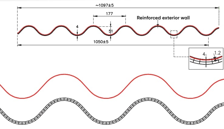 Модульная гофрированная система из альвеолярного поликарбоната PolyPiù ONDAPIÙ RINFORZATA ARCH-00135379 - Вид №2