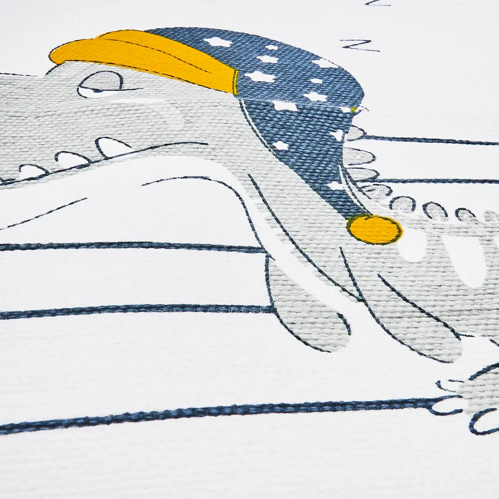 Коврик прикроватный хлопок «Сонный динозаврик» 60x120 см, цвет синий Santreyd STLM-2094489 - Вид №3