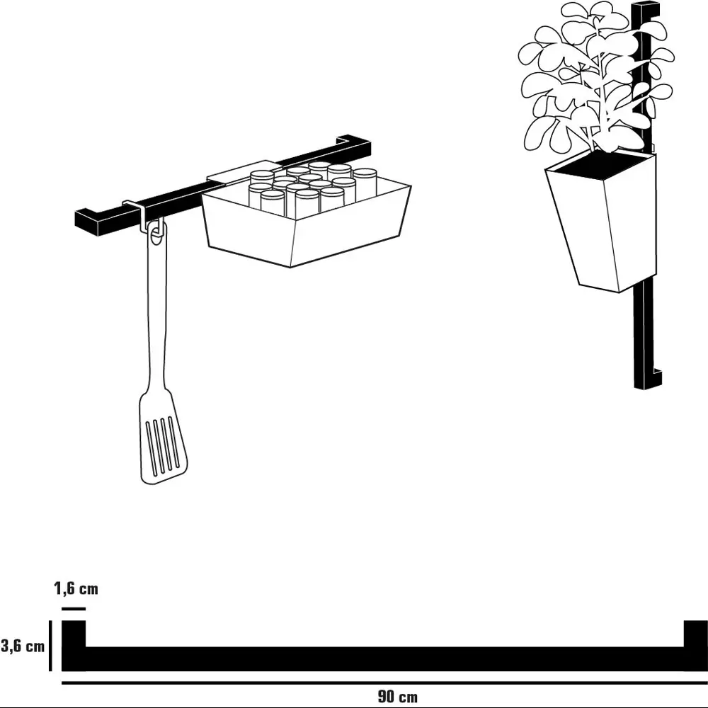 80135888 Рейлинг Delinia ID 90 см сталь цвет чёрный STLM-0013787  - Вид №19