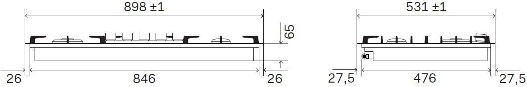 Ilve Газовая плита из нержавеющей стали Professional plus Hpt95fd Santreyd  - Вид №1