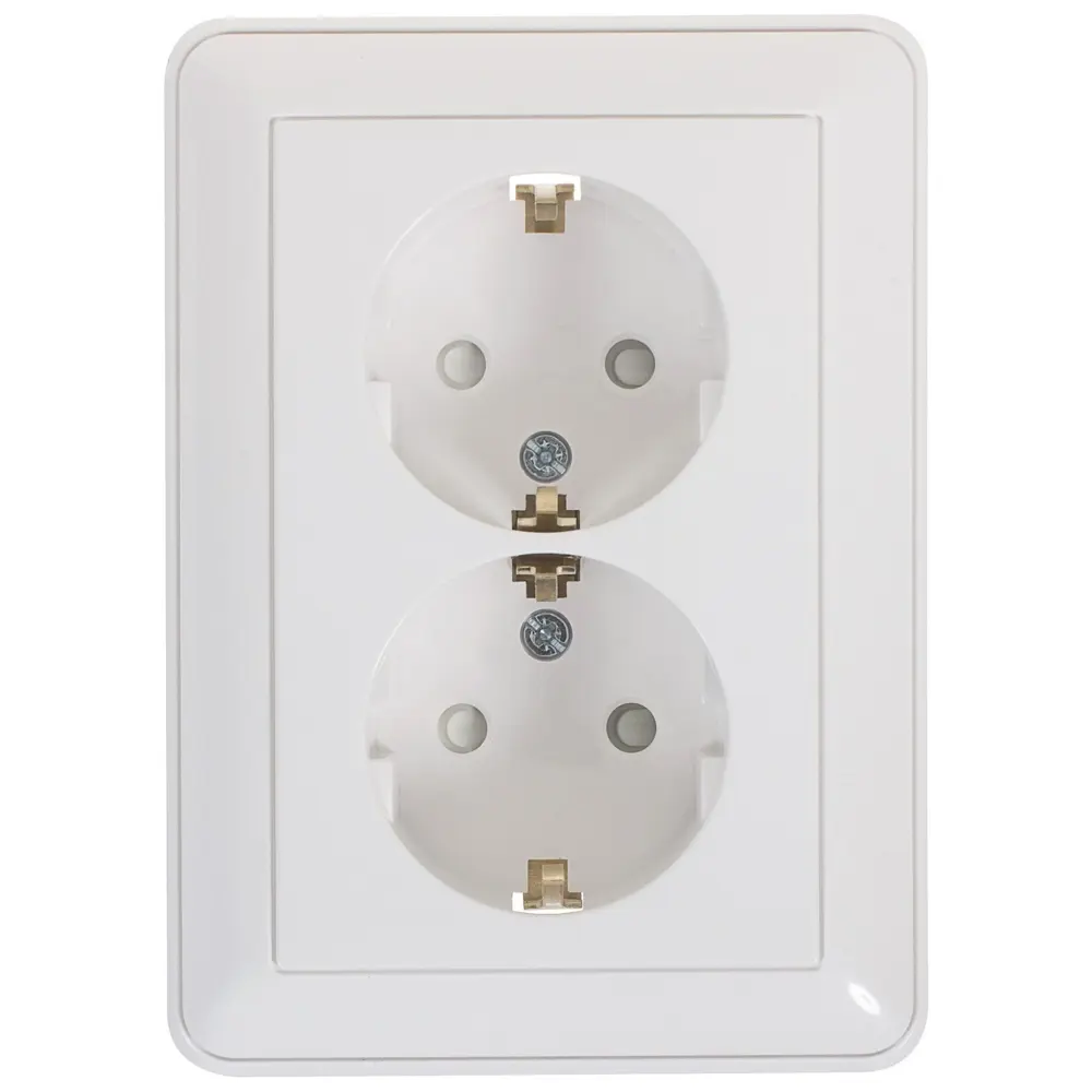 Двойная розетка SYSTEME ELECTRIC W59 с защитными шторками и заземлением 18799092 STLM-0012737
