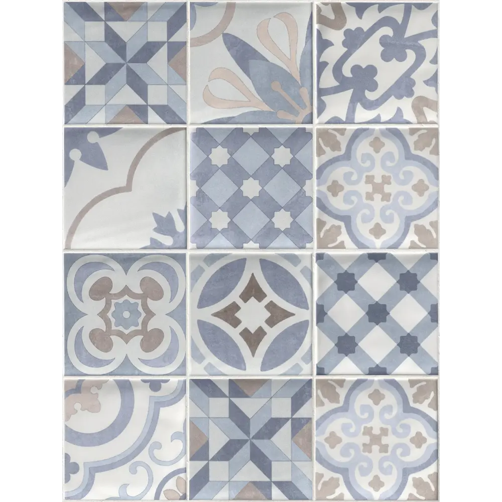 VENTA Панель ПВХ «Плитка» синяя для стен 2700×375 мм 18759402 STLM-0012513