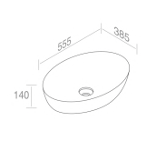 L616T0R0V0101 Раковина накладная ELITE OVAL M 555х385х140 мм без перелива Белый матовый AeT ITALIA - Вид №1