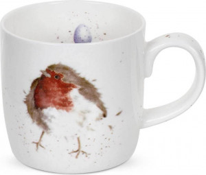 10570971 Royal Worcester Кружка Royal Worcester "Забавная фауна", "Малиновка" 310мл Фарфор костяной