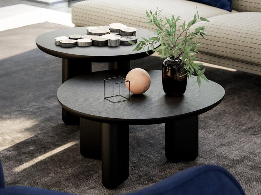 Liu Jo Living Collection Круглый деревянный журнальный столик Ceci est un caillou Cmb t43 - Вид №1