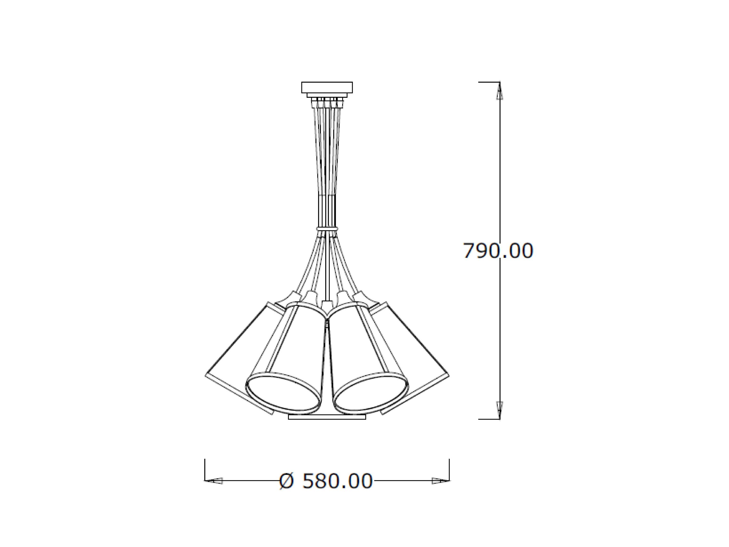Металлический и тканевый светодиодный подвесной светильник Lampex Italiana COUNTRY ARCH-00008567 - Вид №1
