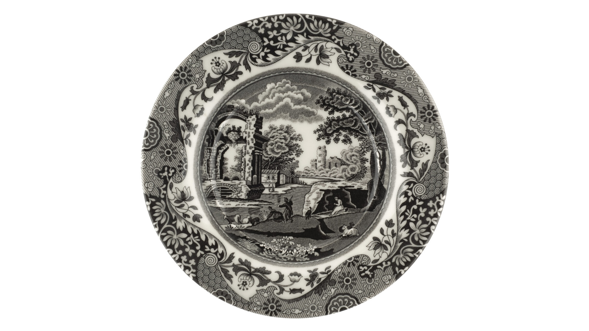 10655438 Spode Набор чашек чайных с блюдцами и чайными ложками Spode "Черная Италия" 280мл, 2шт (лимитированный вып Фаянс  - Вид №4