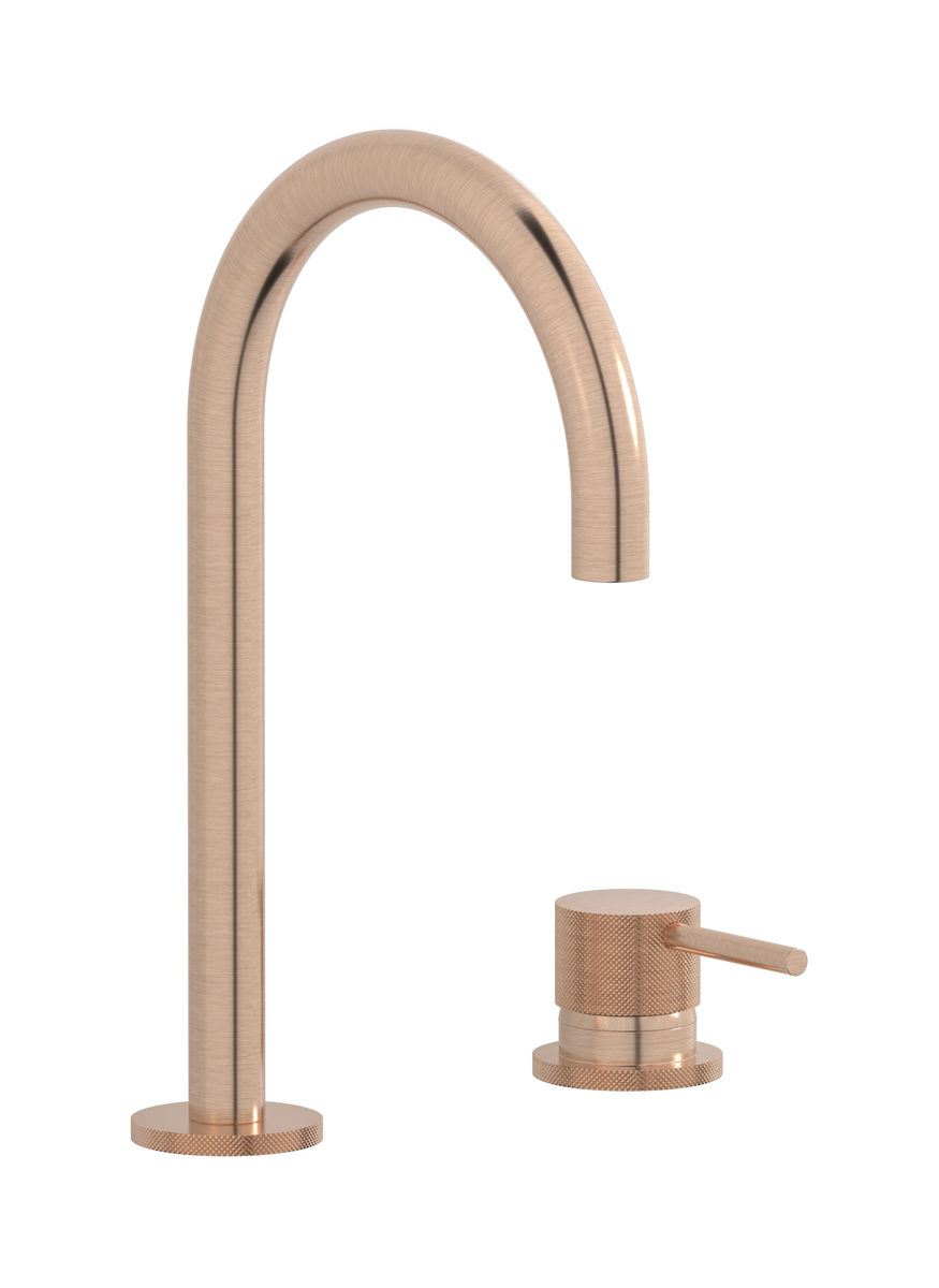 Смеситель для раковины на 2 отверстия. WE ARE IB id394sr Brushed Rose Gold Industria