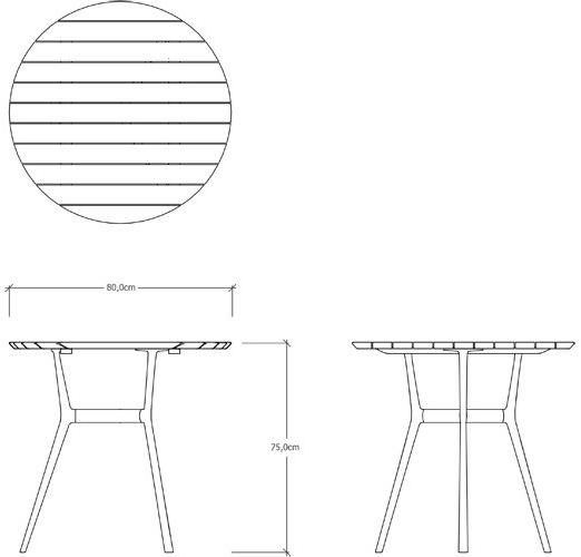 TRIBÙ Круглый садовый стол из алюминия и дерева Branch 07661t/07660t - Вид №6