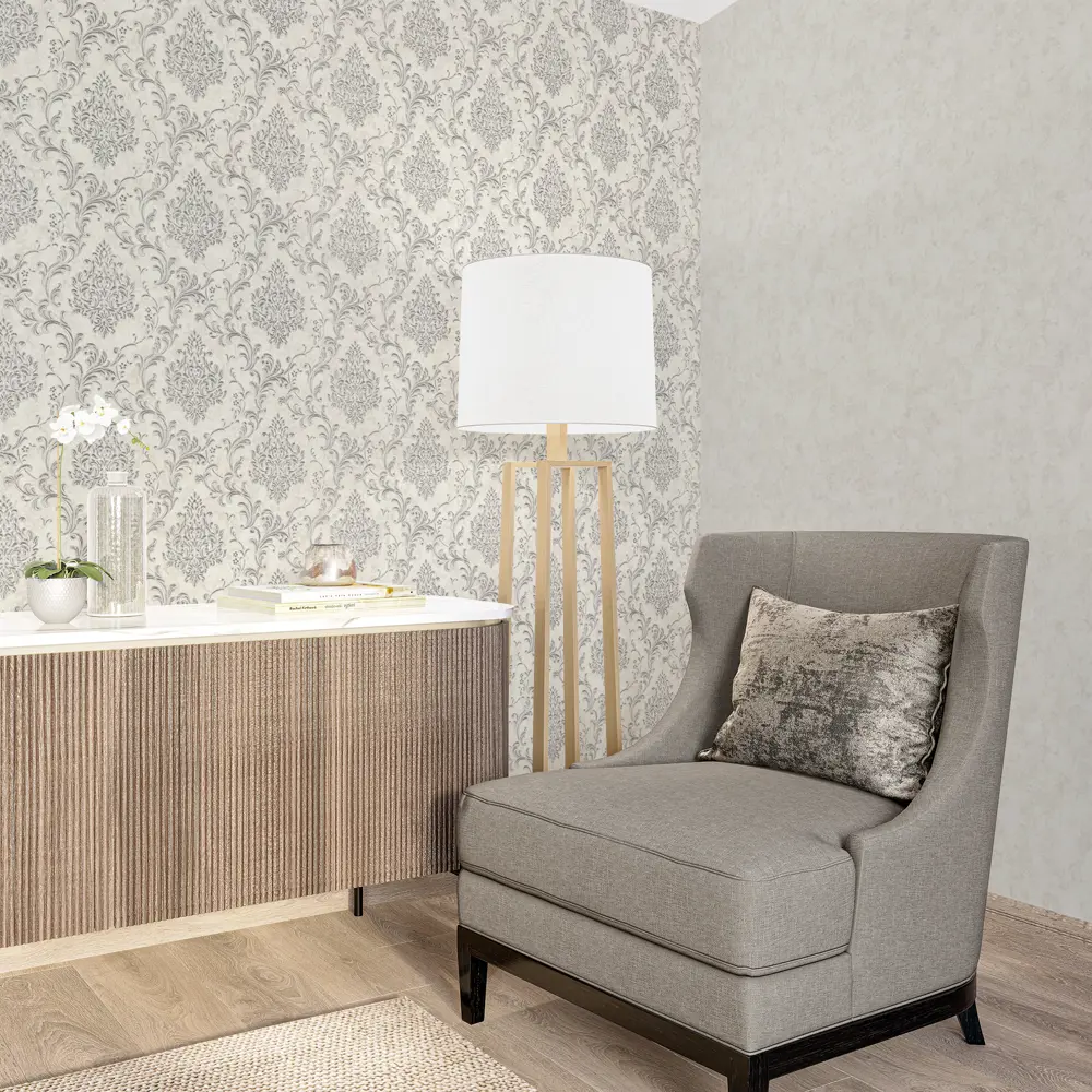 Обои флизелиновые Palitra Home Diamond серые 1.06 м HC71782-14 83534235 STLM-2203822 - Вид №3