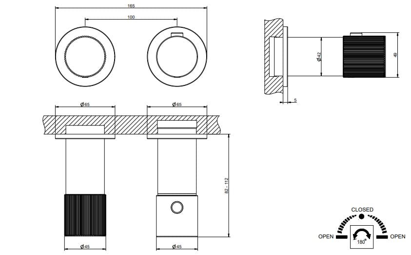 Хром латунь термостатический смеситель для душа Gessi Habito ARCH-00083224 - Вид №3