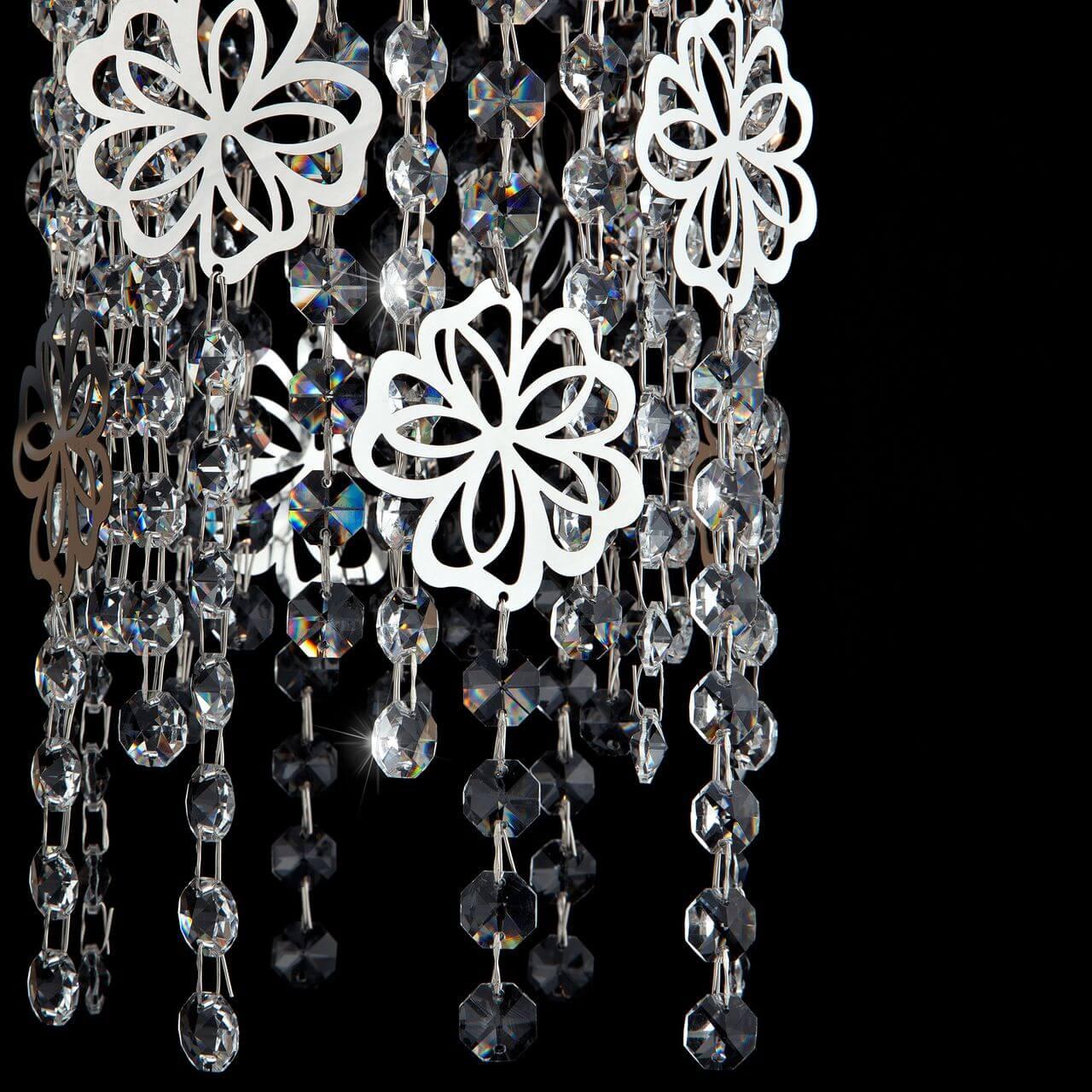 Подвесной светильник Eurosvet Flower 10083/1 хром/прозрачный хрусталь Strotskis EUROSVET FLOWER 198621 Хром - Вид №1