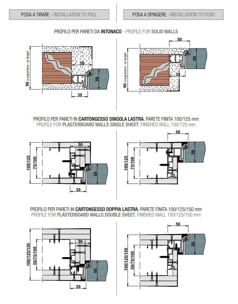 Заподлицо стены распашная дверь PROTEK® Linear® ARCH-00004715 - Вид №3
