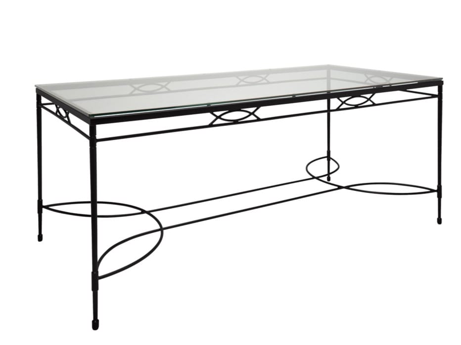 Прямоугольный обеденный стол из нержавеющей стали и стекла JANUS et Cie ARCH-00080607