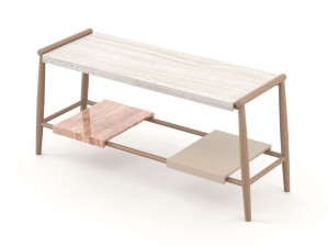 Травертиновый консольный стол