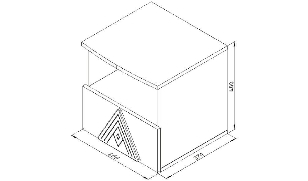 Тумбочка детская с полкой и ящиком "Апачи" МАНДАРИН АПАЧИ 178632 Коричневый Santreyd  - Вид №2
