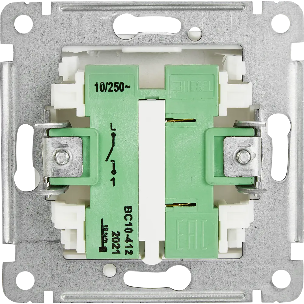 Выключатель встраиваемый Hegel Мастер 1 клавиша с индикатором цвет серебро STLM-2094310 - Вид №2