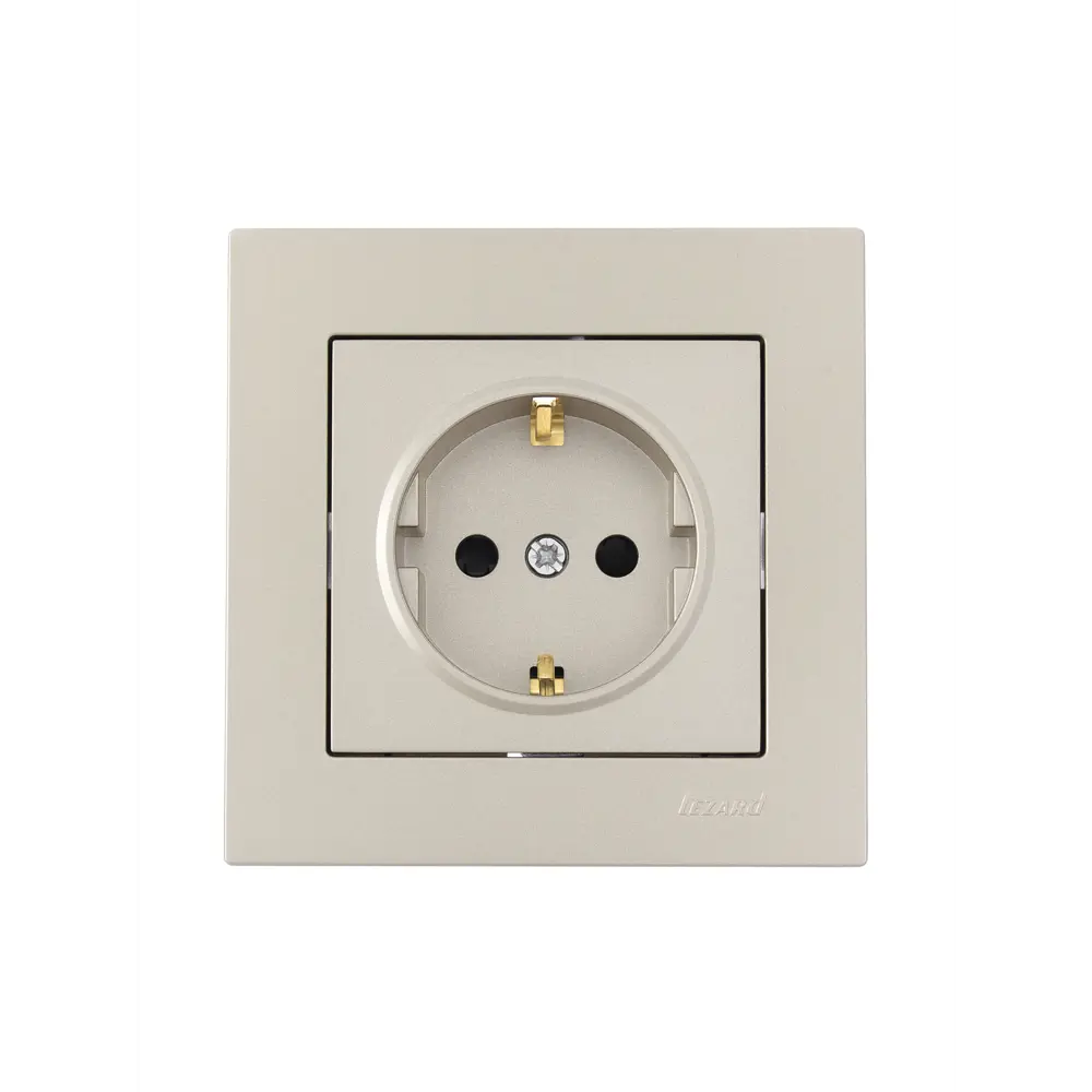 Розетка Lezard Vesna с заземлением в цвете титан 87103777 STLM-1580306 - Вид №3