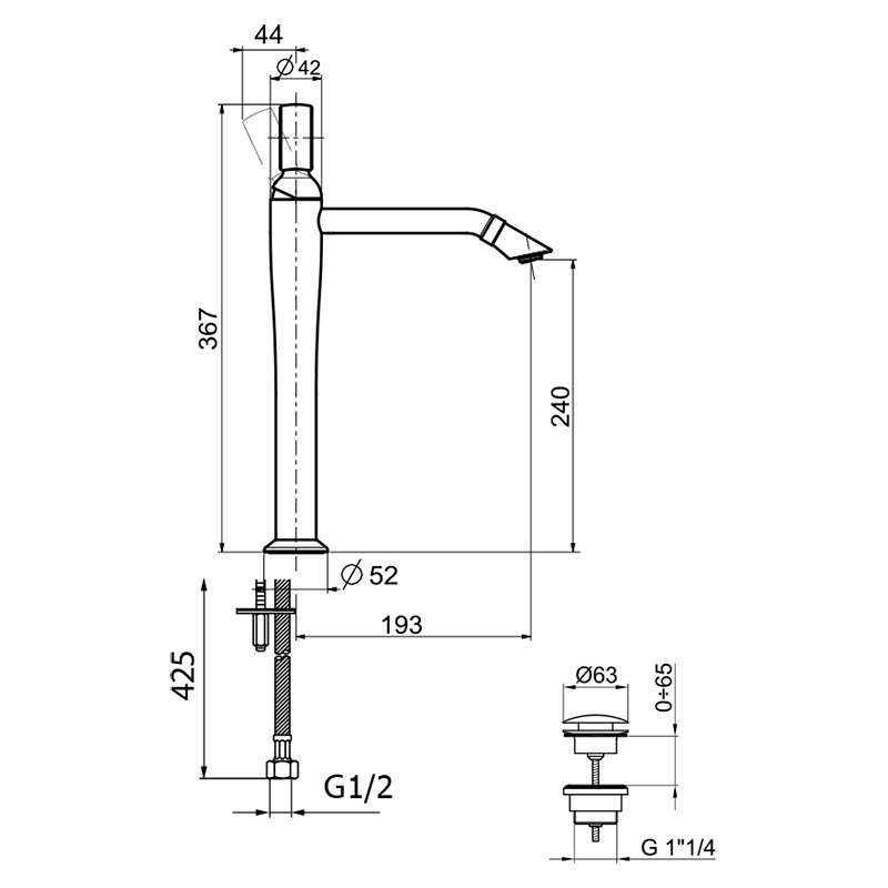 OA830402015 Смеситель для раковины Webert Opera - Вид №1
