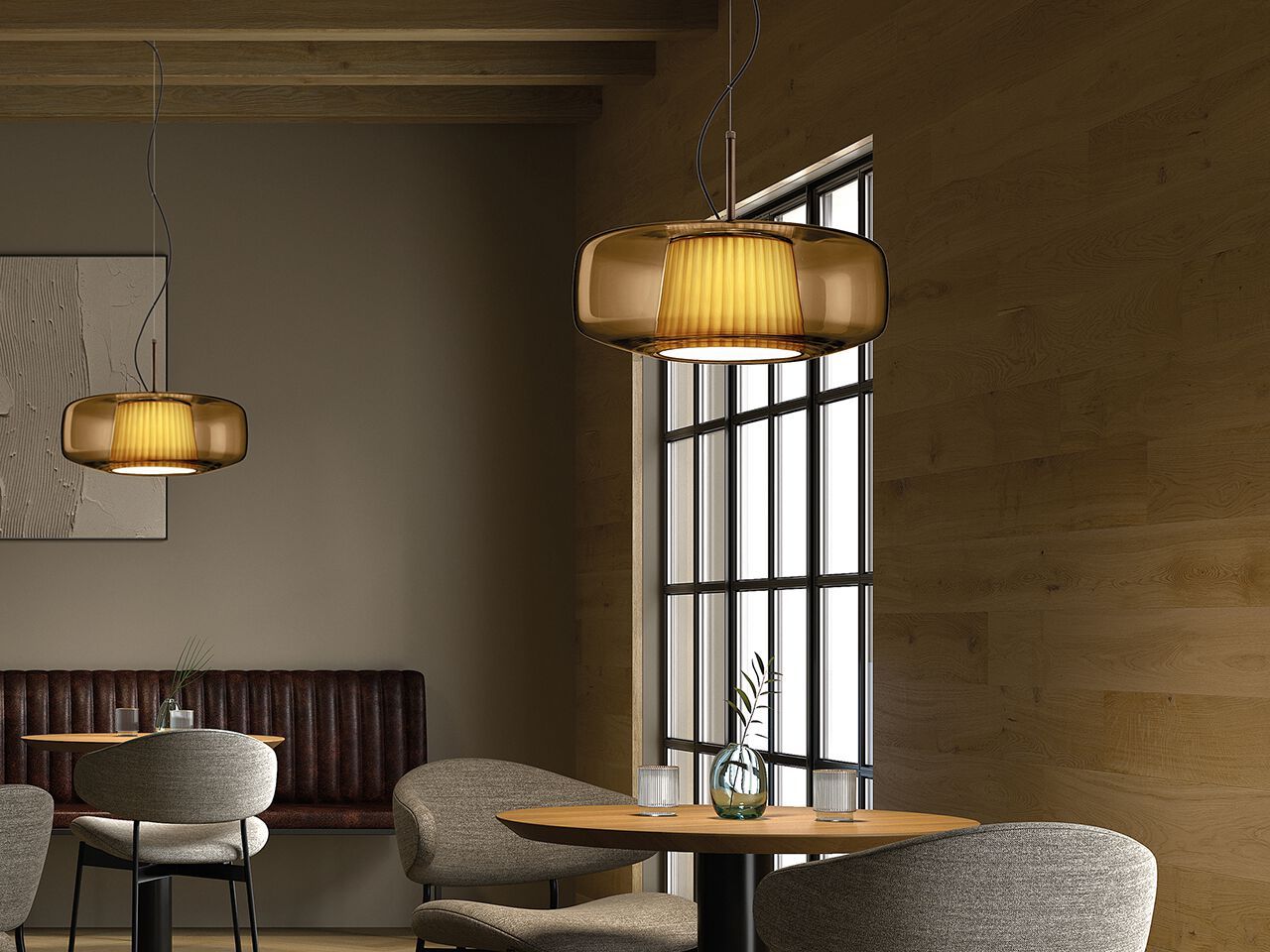 Выдувное стекло светодиодный подвесной светильник Vetreria Vistosi плиссе ARCH-00065405 - Вид №4