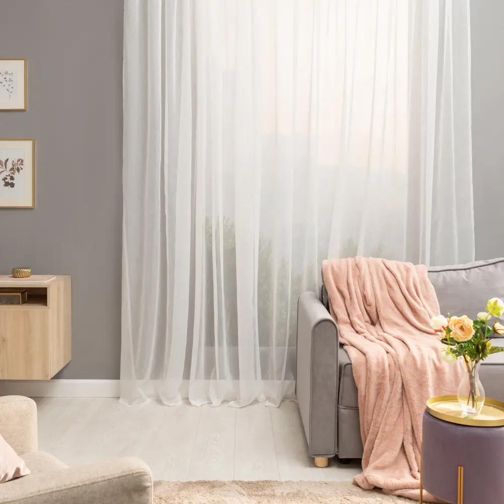 Тюль Inspire Softy на ленте кремовый 500x280 см 82114183 STLM-0019412