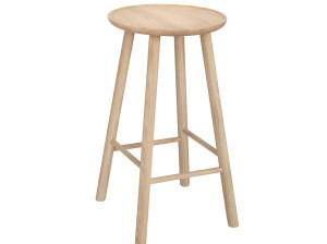 Высокий стул из белого промасленного дуба с подставкой для ног