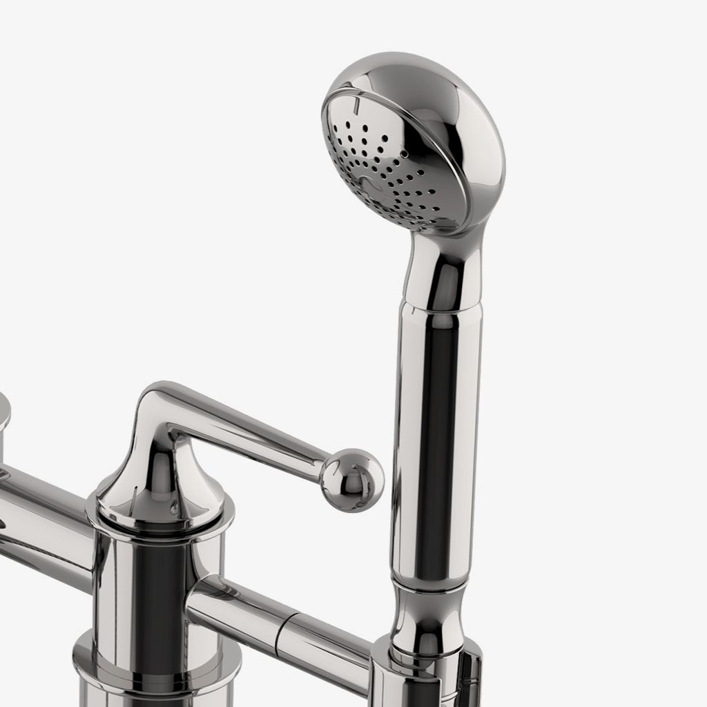 DSXT50 Открытый наполнитель ванны, установленный на приборной панели, с металлическим ручным душем и ручками Waterworks Dash - Вид №1