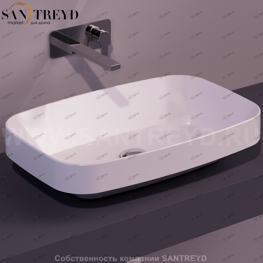 BB11BIANCO Накладная раковина на столешницу  прямоугольная Simas Baden Baden