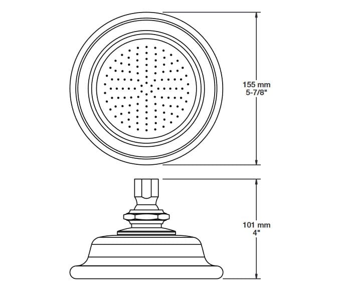 Круглая потолочная душевая головка из фарфора BARIL TET-0106-01 ARCH-00039007 - Вид №2