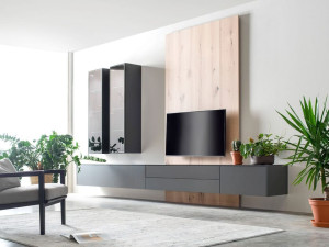 Оборудованная стена установленная с ТВ-стойкой