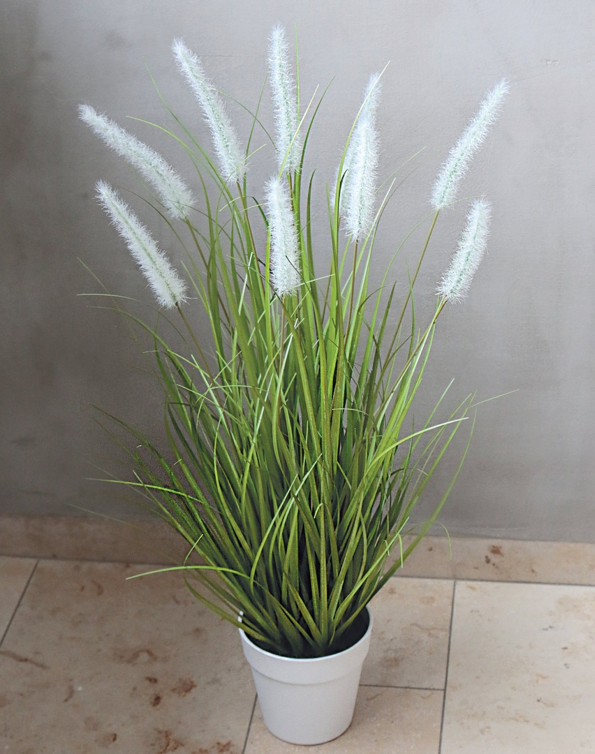 4870 807 a3 Искусственный пучок травы 'Chinese fountain grass', в горшке, 76 см, зелено-белый H-andreas  - Вид №1