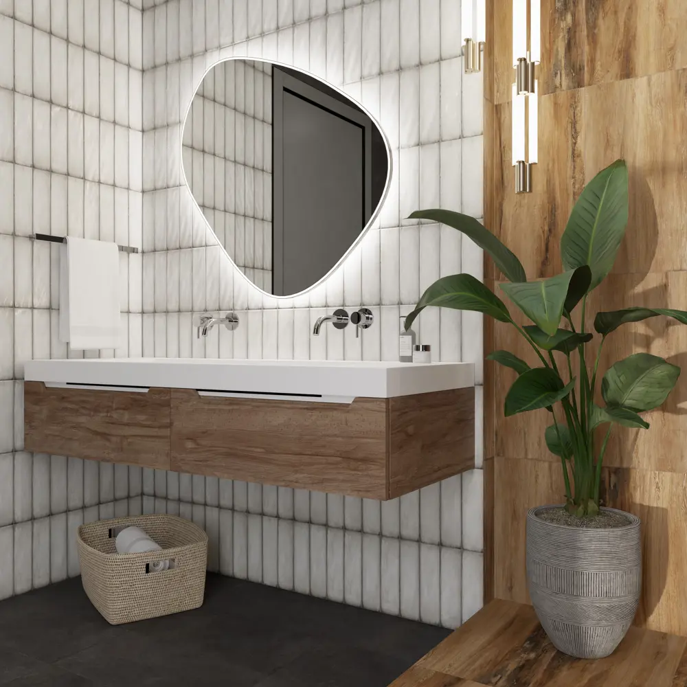 Керамин Хейз: настенная плитка светло-серого оттенка для элегантного интерьера 89364777 STLM-0947571