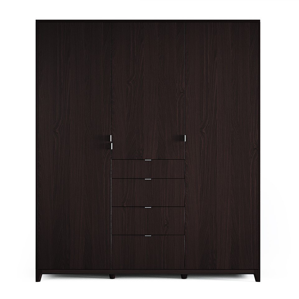 Шкаф трехстворчатый распашной дуб Венге Case №2 THE IDEA  210387 Венге;черный  - Вид №1