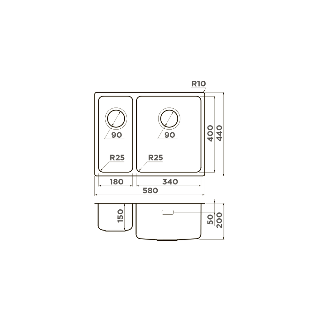 Кухонная мойка Tadzava 58-2-U/I IN-L OMOIKIRI 4993774 - Вид №5