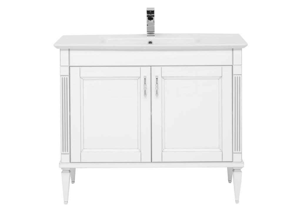 Тумба под раковину Aquanet Селена 105 белый/серебро (2 дверцы) 00201650 - Вид №2