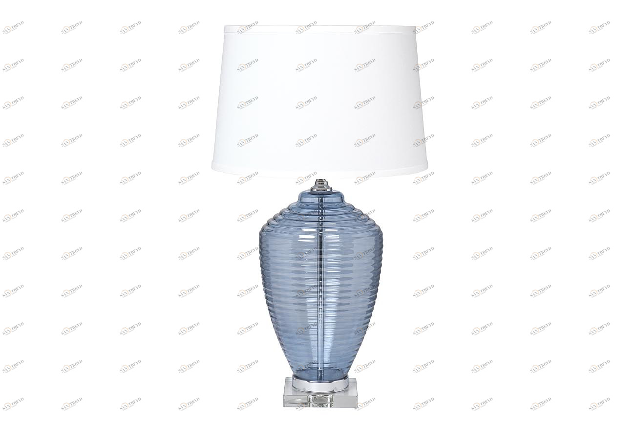 Настольная лампа голубая с белым абажуром 41 см 22-88481 GARDA DECOR ВАЗА 00-3861128 Белый;голубой;прозрачный 