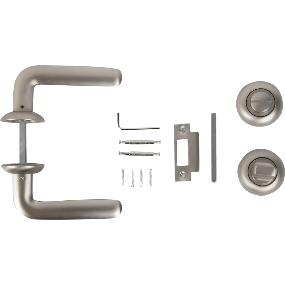 Комплект дверных ручек 24L 170 BK GF, с запиранием, цвет никель PALLADIUM STLM-2149790 - Вид №4