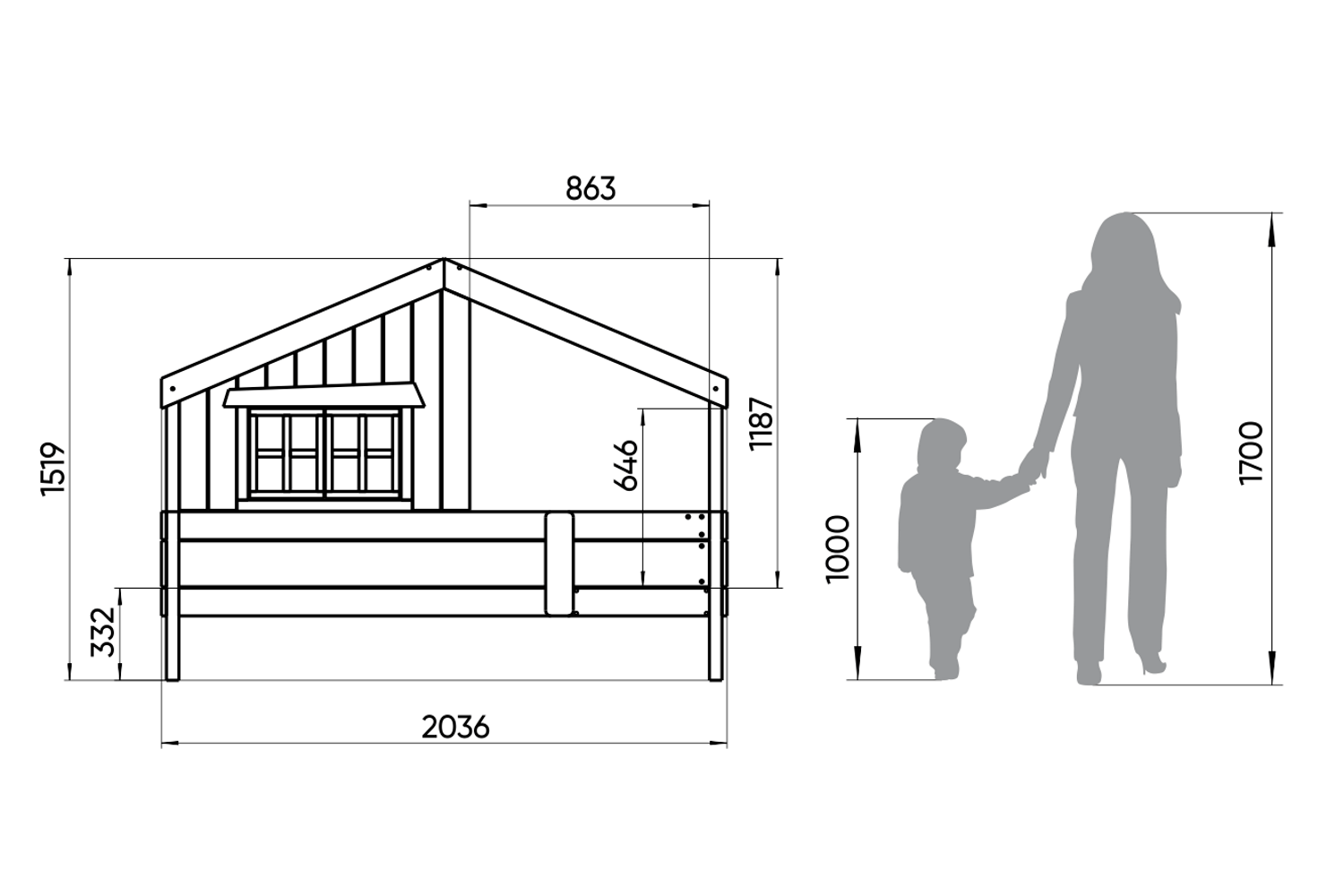 Кровать одноярусная белая с голубым "Шале L" ELLIPSE ELLIPSE HOME 00-3951311 Белый;голубой Santreyd  - Вид №3