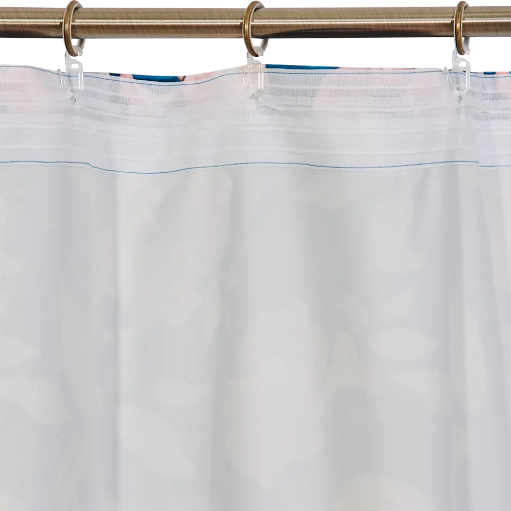 Штора на ленте Вельвет Цветы 160x260 см цвет синий WITERRA STLM-2186601 - Вид №3